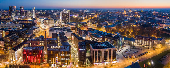 Tallinn city centre at night