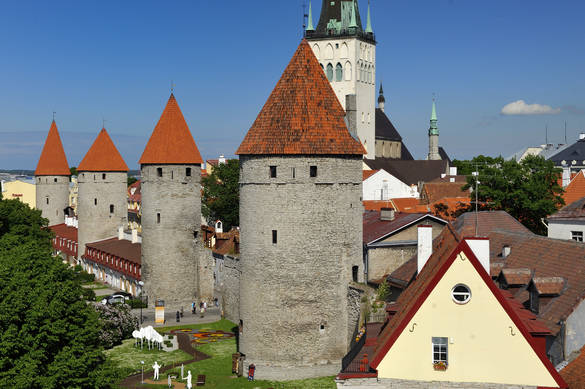 Town Wall and the Towers in Tallinn, Estonia View to the Town Wall and the Towers in Tallinn, Estonia.