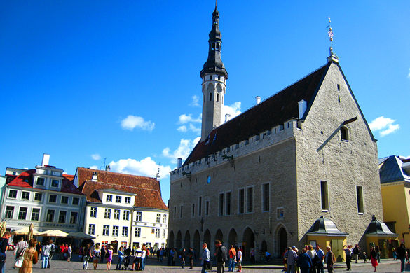 Tallinn Town Hall in Estonia External view of the Tallinn Town Hall in Estonia.