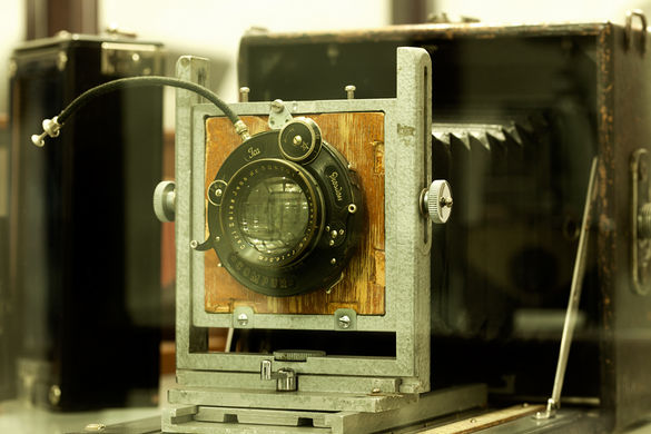 Museum of Photography in Tallinn, Estonia Old camera in Museum of Photography in the Old Town of Tallinn, Estonia.